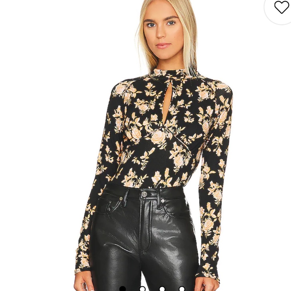 Free people black top Dinner Party Top in Black Combo NWT